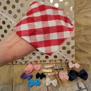 Little Girls Bandana, Hair Bows And Hair Clips